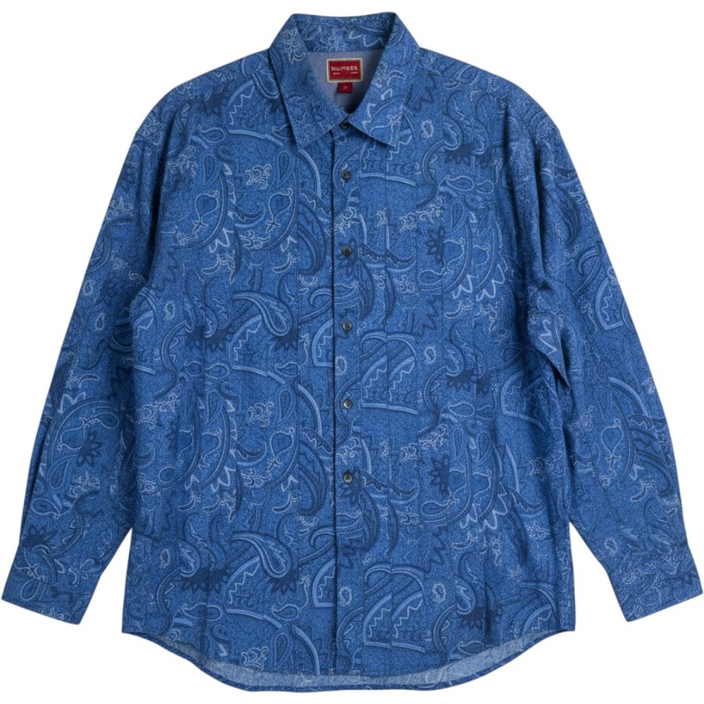 Tommy Hilfiger Red Label XXL Blue Paisley Shirt Long Sleeve Vintage 2004 0310503